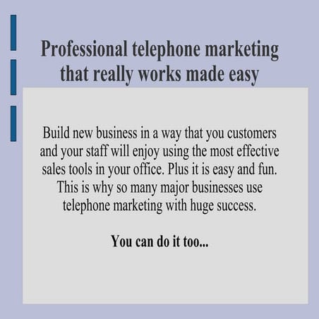 Telephone Marketing tips