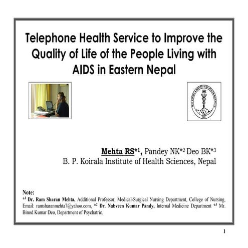 Telephone Health Service to improve the quality of life