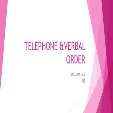 TELEPHONE &VERBAL ORDER full details on the topic