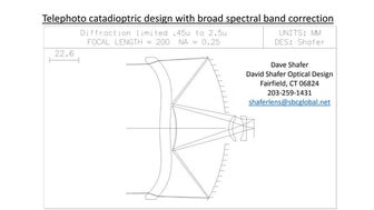 Telephoto catadioptric design with broad spectral  band correction