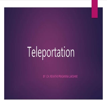 Teleportation  presentation