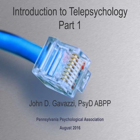 Introduction to Telepsychology Part 1