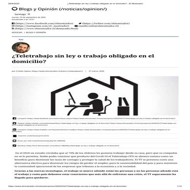 ¿Teletrabajo sin ley o trabajo obligado en el domicilio?