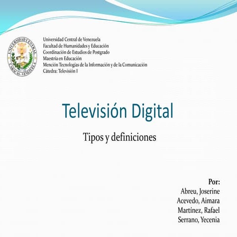 Televisión Digital: Tipos y Características