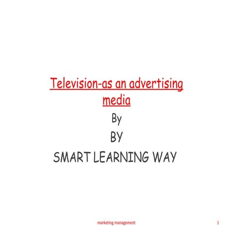 Television as an advertising media