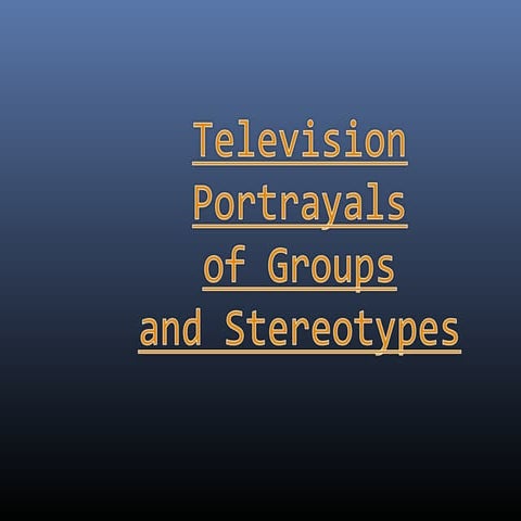 Television Stereotypes