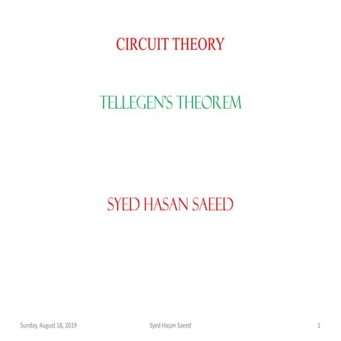 Tellegen's theorem