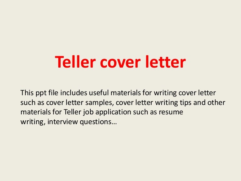 teller cover letter samples