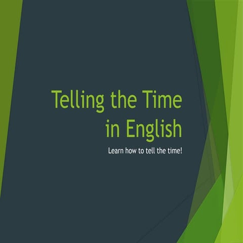 Learning to tell the time for sixth graders