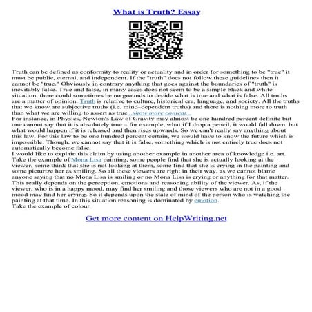 Telling The Truth Essay