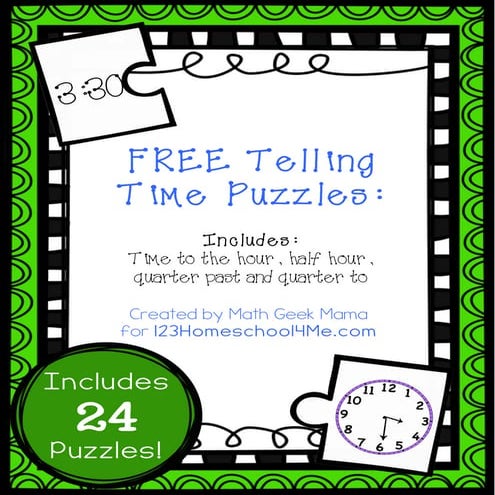 Telling time puzzles
