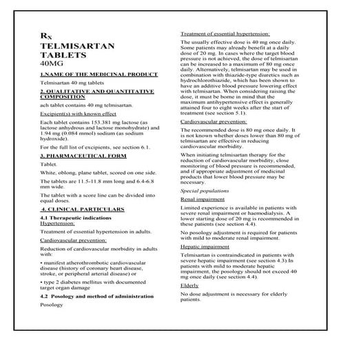 Telmisartan and Amlodipine Tablets IP 40mg/5mg (Telmisar-A) Taj Pharma ...