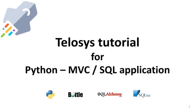 Telosys tutorial - Code generation for a Python web application based on Bott...