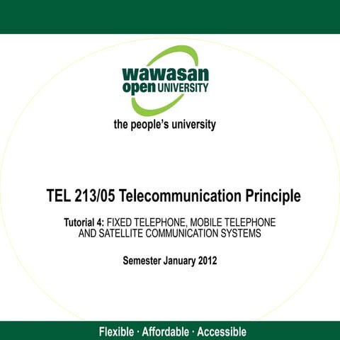 FIXED TELEPHONE, MOBILE TELEPHONE AND SATELLITE COMMUNICATION SYSTEMS