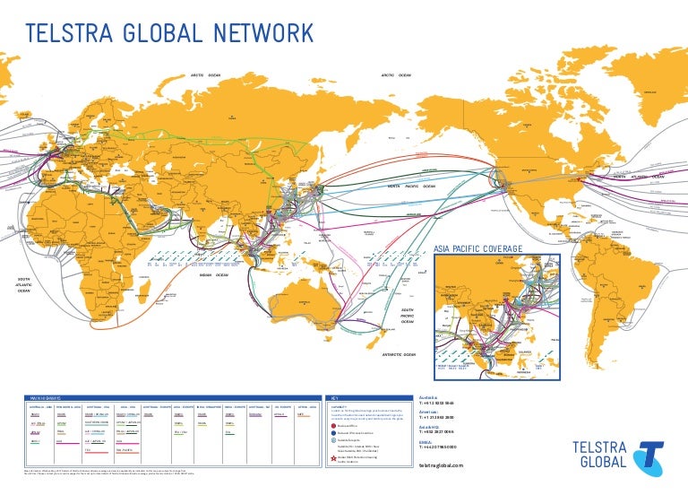 Telstra Internet Coverage Map Telstra Global Network Map