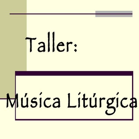 Tema 1 Música Litúrgica | PPT
