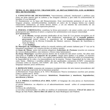 Tema 11.El S.Xv. TransicióN Al Renacimiento.