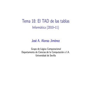 I1M2010-T18: El TAD de las tablas e...