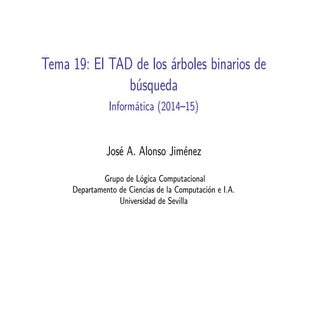 I1M-T19: El TAD de los árboles de b...