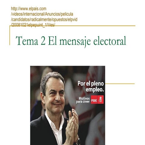 Tema 2 (II) El Mensaje Electoral