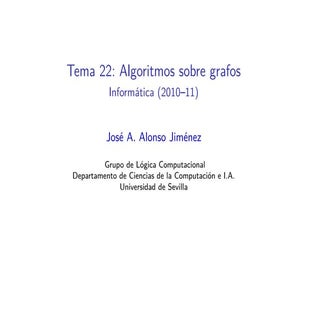 I1M2010-T22: Algoritmos sobre grafo...