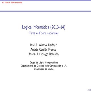 LIT4: Formales normales conjuntivas...