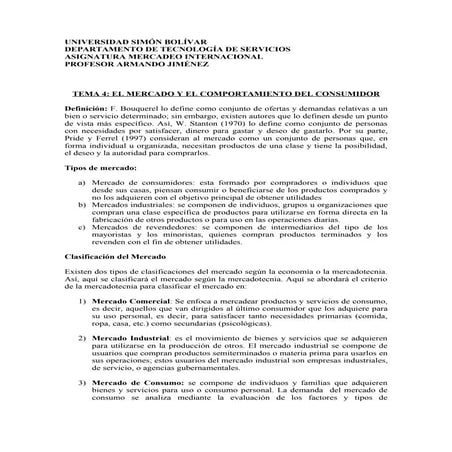 El mercado y el comportamiento del consumidor | PPTX