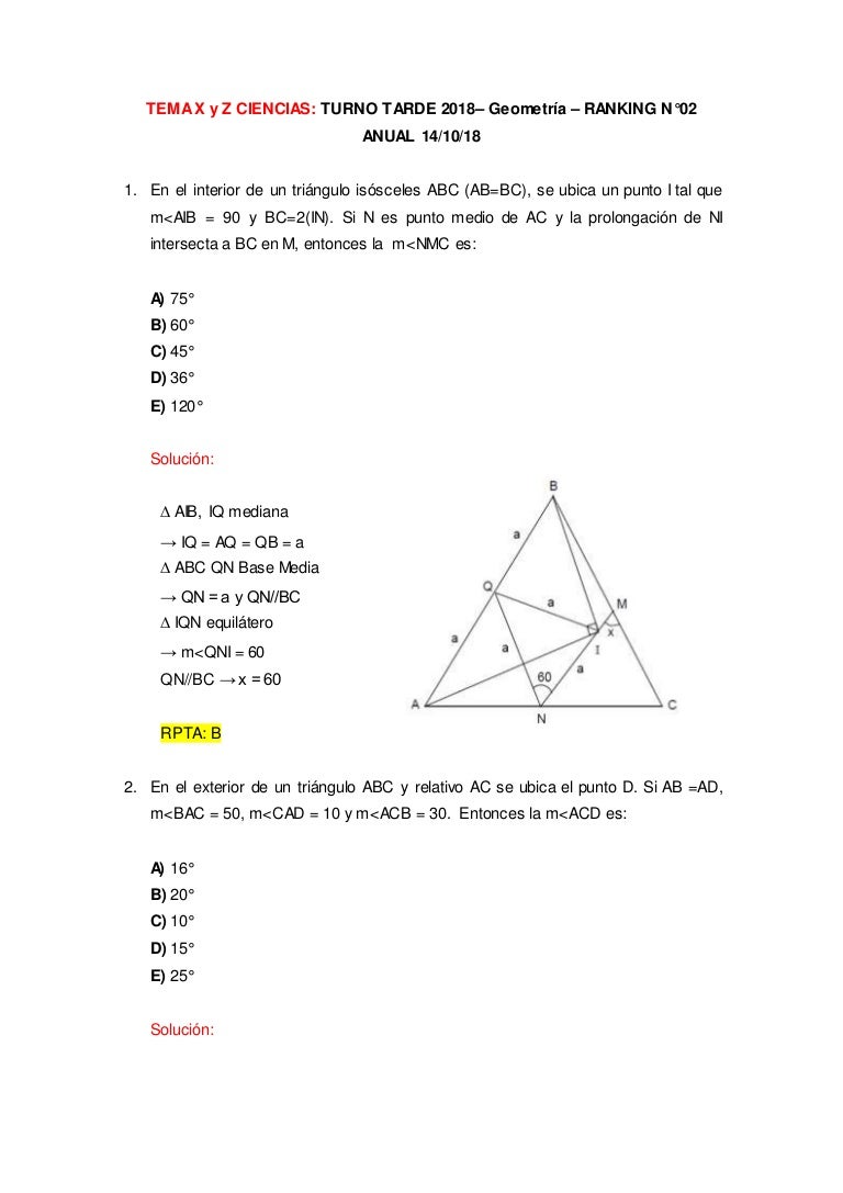 Tema X Y Z Turno Tarde 18 Geometria Ranking N02 Anual