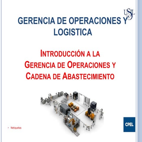 TEMA 01 - INTRODUCCIÓN A LA GERENCIA DE OPERACIONES Y CADENA DE ...