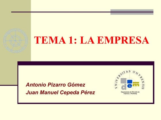 Tema 01 Economia De La Empresa