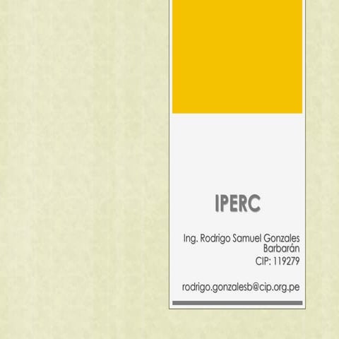 IPER - Identificación de Peligros, Evaluación de Riesgos y Establecimiento de...