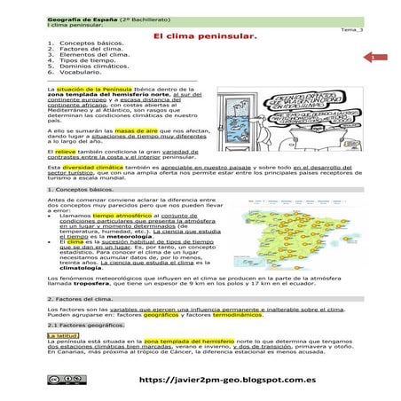 El clima en España.