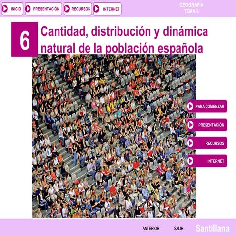 Tema 06: LAPOBLACIÓN ESPAÑOLA I