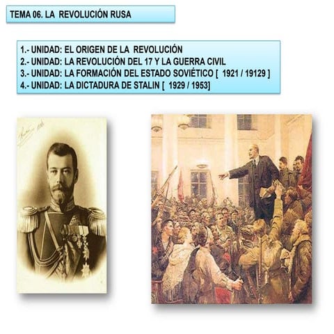 Tema 06.  la  revolución rusa. la dictadura de stalin y la economía curso 2013-14