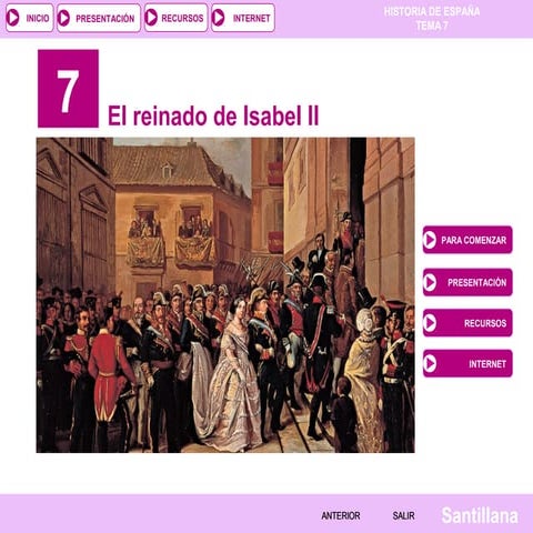 Tema 07 El reinado de Isabel II Historia de España 2º Bachillerato
