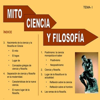 Tema I- Mito, ciencia y filosofía