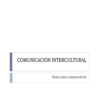 Tema 1 La comunicación intercultural