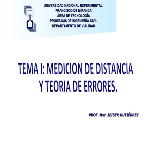 Tema 1.2. Medición de distancia y teoría de errores 