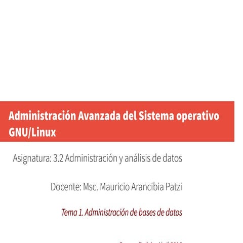 Administracion de bases de datos