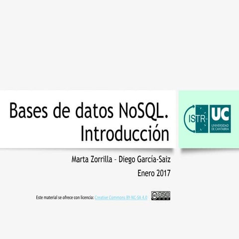 Introducción a las Bases de Datos NoSQL.