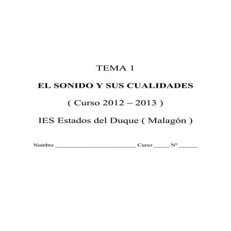 Tema1. el sonido y sus cualidades