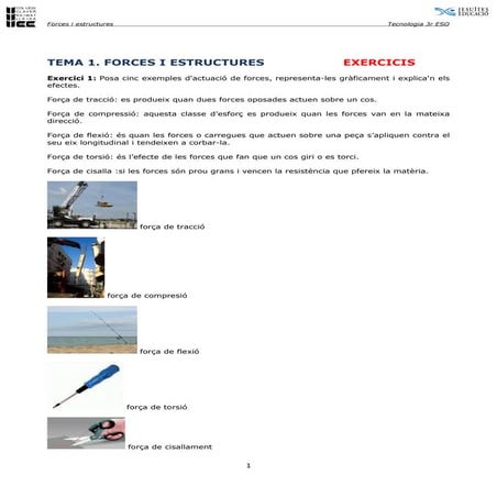 Tema 1. Forces I Estructures (Exercicis) 1
