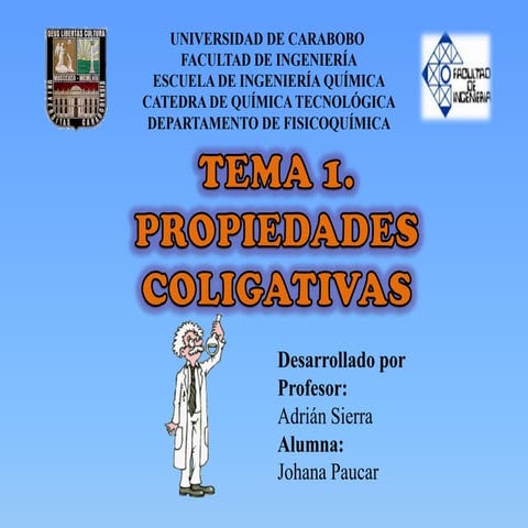 Tema 1. Propiedades Coligativas de Soluciones