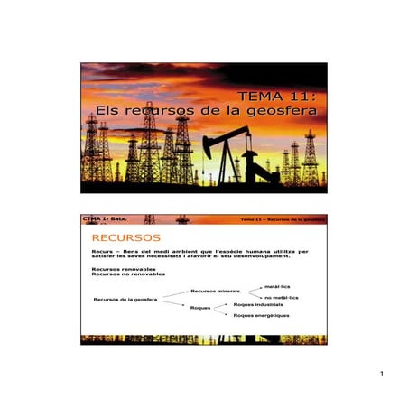 Tema 11   els recursos relacionats amb la geosfera