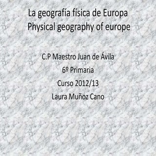 Tema 11. la geografía física de europa
