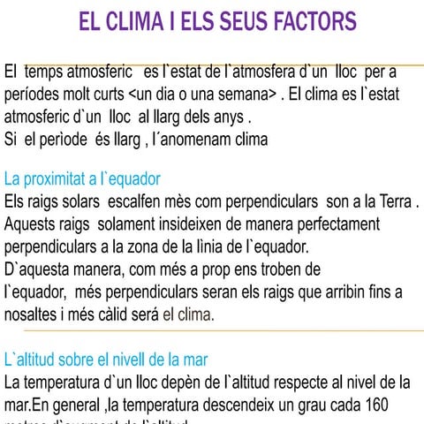 Tema 11 el clima i els seus factors