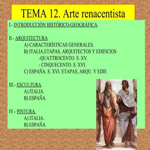 El arte renacentista. La arquitectura 