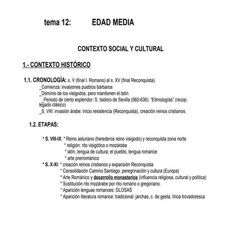 Tema 12 edad media contexto