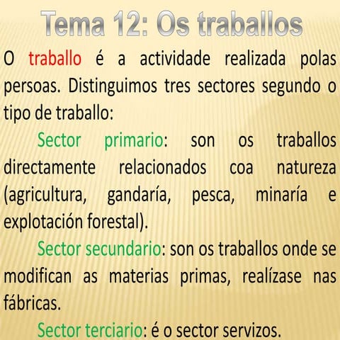 Tema 12 os traballos