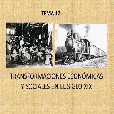 Tema 12 Transformaciones económicas y sociales en el siglo XIX en España